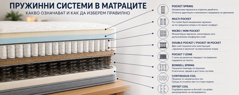 Какво означават различните видове дунапрен при матраците? Memory Foam, HR Foam, Latex Foam и още...